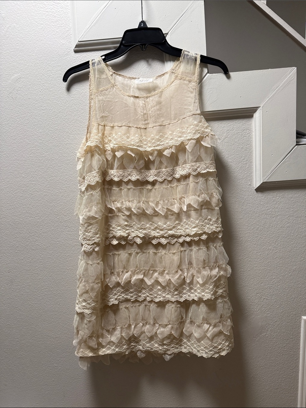 a.y.l.k. Ivory Lace-Trimmed Tank Top
